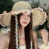Big Brim Straw Hat Women's Summer Seaside Beach Vacation Ethnic Style Straw Bucket Hat Sunshade Sun Hat