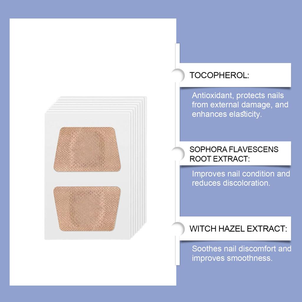 Ruce a nohy Měkké nehty Inkrustované nehty Zesilující Zářivé nehty Rýhované Šedé nehty Péče Náplast, 50 ks