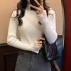 Chic and Pretty Semi-turtleneck Lace Sweater with Long Sleeves and Knitted Bottoming Shirt Women's Top