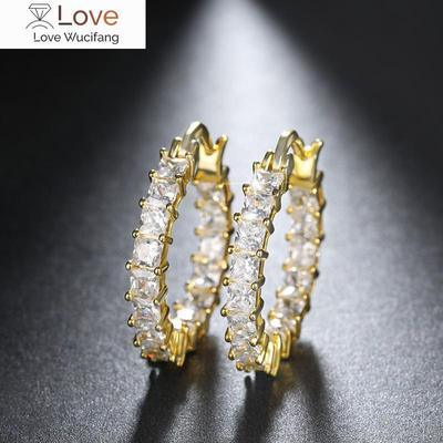 Stylish Hoop Earrings Women Trendy Female Dazzling Zirconia Party Accessories Delicate Luxury Circle Earrings Jewelry