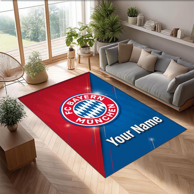 Bayern Munich Printed Crystal Velvet Rug Non‑Slip Crystal Velvet Carpet For Sofa Bedroom Indoor Home Decoration