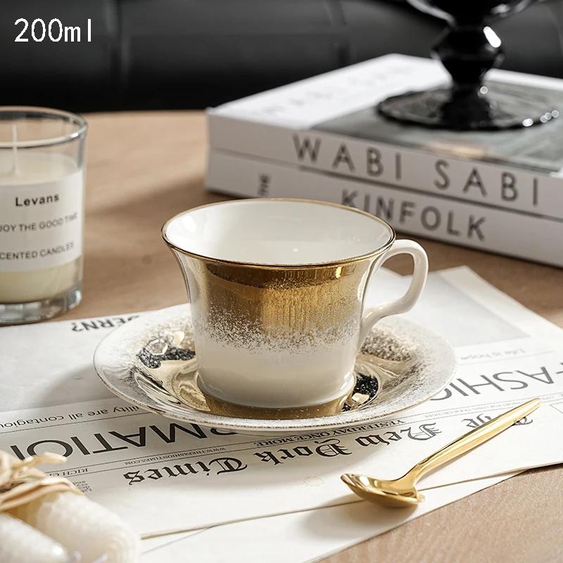

Модная французская кофейная чашка, легкая, роскошная, высокого класса, керамическая чашка, тарелка для домашнего завтрака, изысканная чашка для молока, подарки