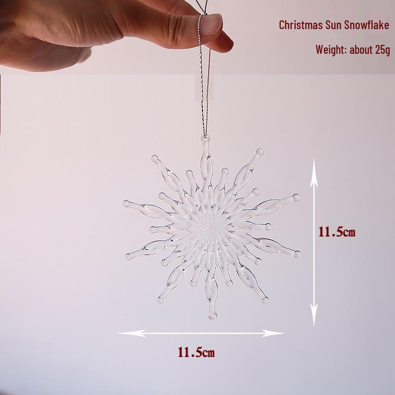 Ornament de Crăciun Fulg de Nea: Gheață Acrilică pentru Decor de Sărbători sau Instalație de Nuntă, Alb Transparent