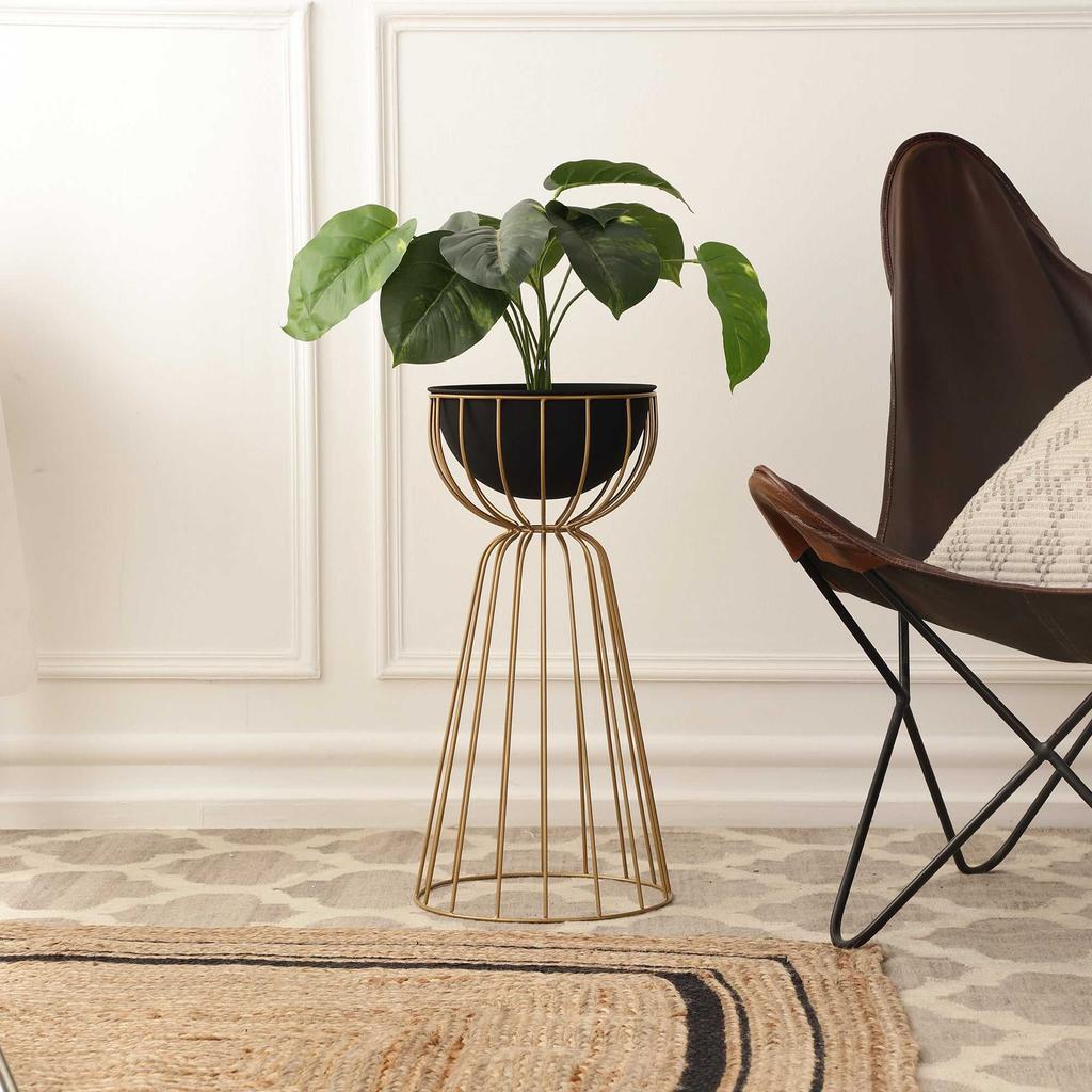 Twin Large Bloom Black floor Planters | 30 x 30 x 61 cm