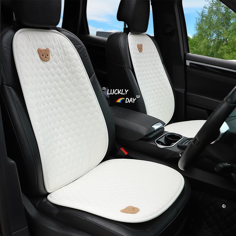 1 Stück Universelles Autositzkissen Automobil Sitzbezüge Cartoon Niedlicher Bär Dickes Garn Atmungsaktiv Anti-Rutsch Auto Zubehör