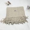 New Versatile Retro Twist Wool Blended Tassel Scarf for Men and Women Korean Style Wool Knitted Narrow Version Short Scarf