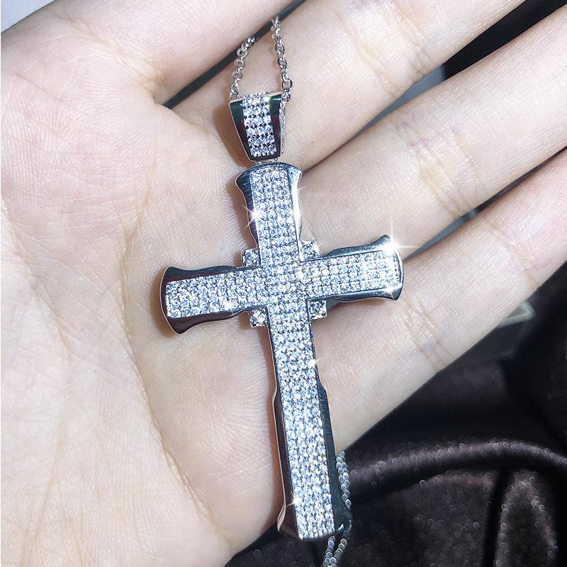 Europa und Neue Kreuz Halskette Herren und Damen Zirkon Anhänger Kette Schmuck