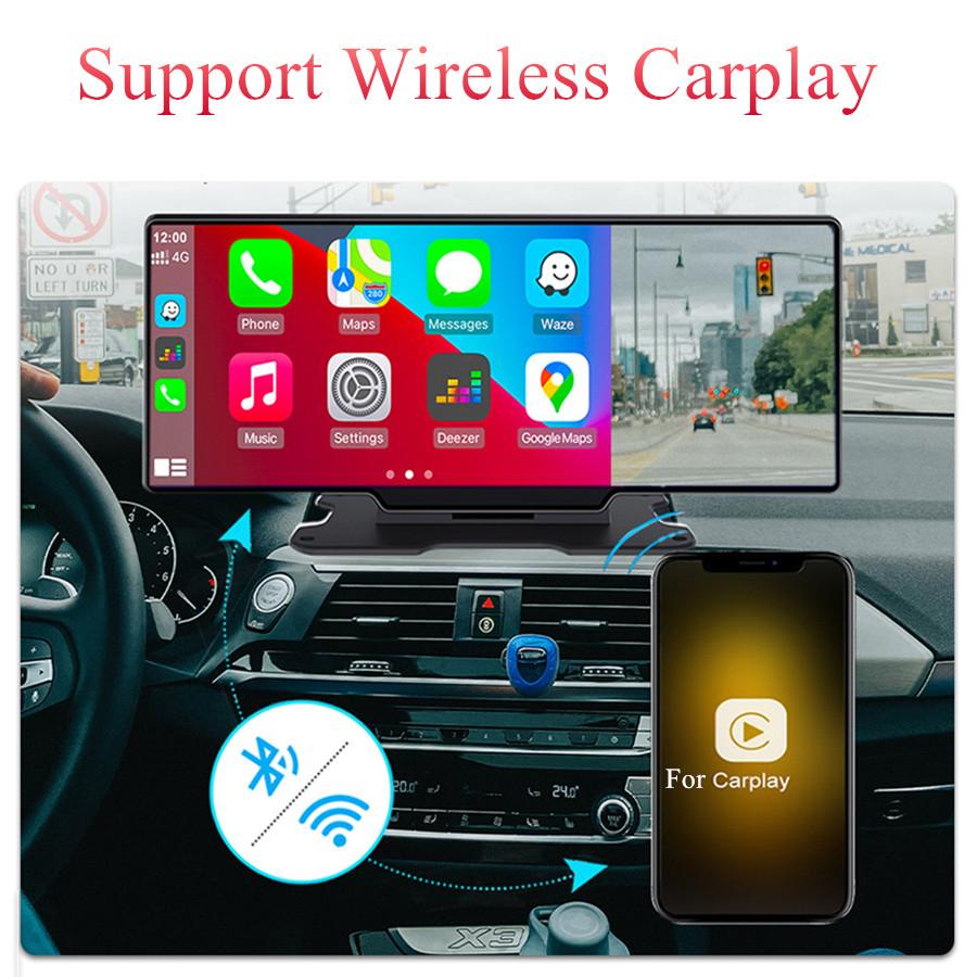 10.26" 4K For Carplay Car Mirror Dashboard Video Recording DVR APP Control USA