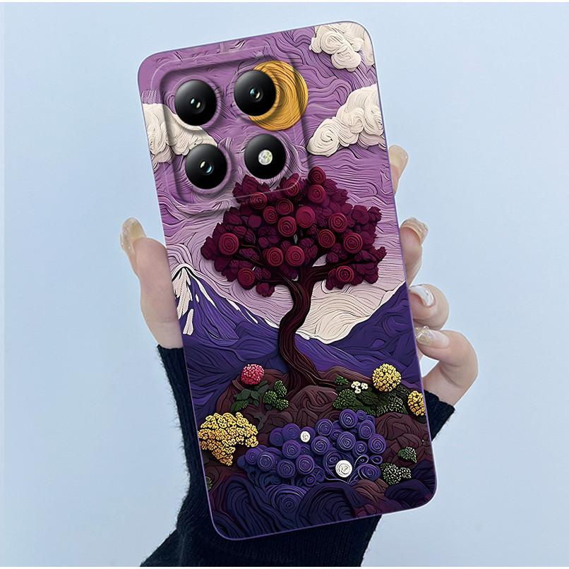 For Xiaomi 14T Pro 5G Case Soft Silicone Protective Cover Fashion Simplicity Floral Fundas for Xiaomi14T 14 T Pro Phone Coque