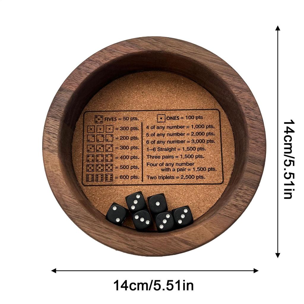 Übe Geduld Farkle Klassisches Würfelspiel mit Holzwürfeltablett Interaktives Spielzeug für Eltern und Kinder Strategiespiel Lustiges Brettspiel