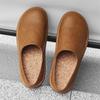 Fashion Suede Clogs Cork Footbed Clogs for Men Soft Leather Muller Shoes Slip-on Beach Slippers Stylish Male Half Drag Comfy Lazy Flats