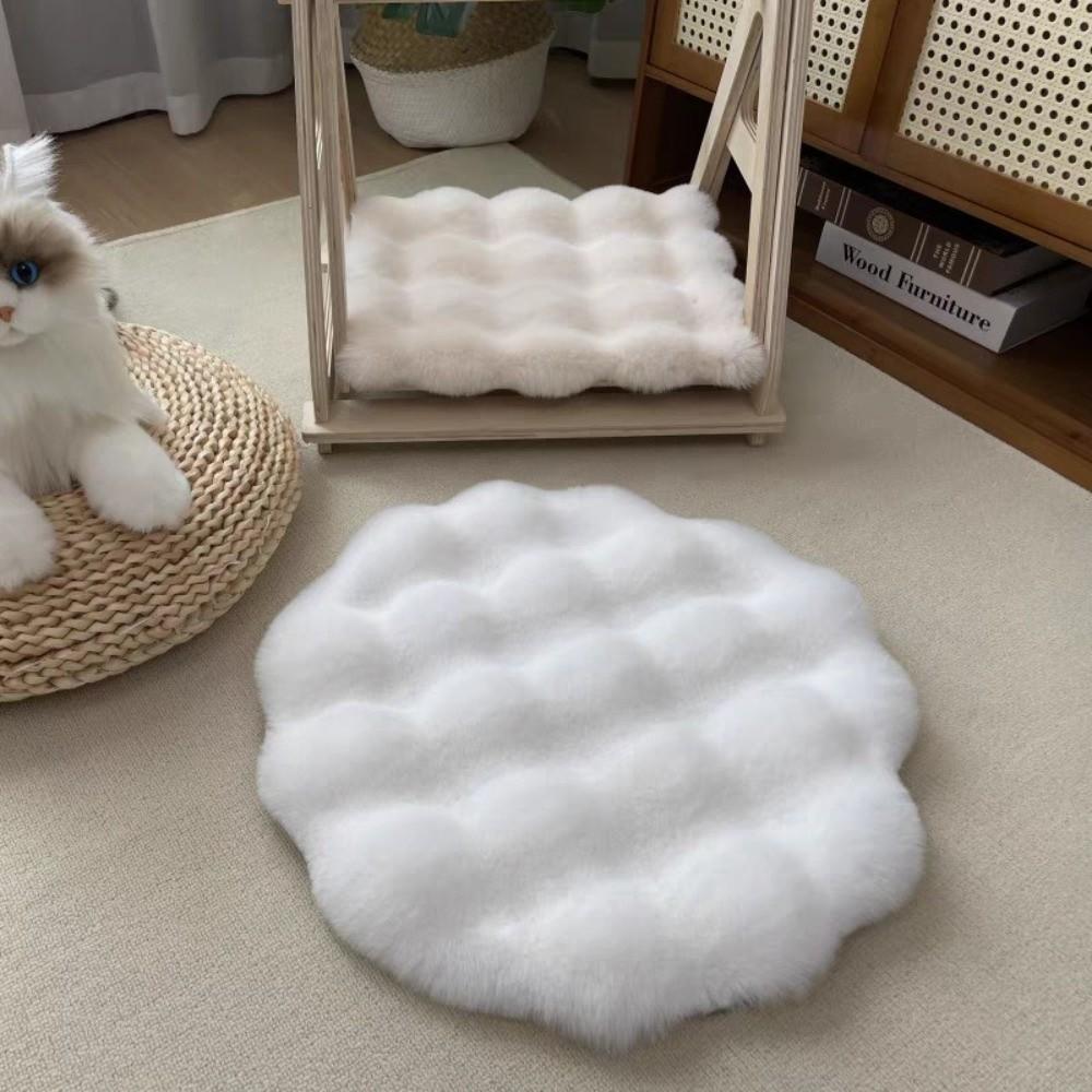 Bequemes warmes Katzenplüsch-Nest rutschfeste runde Haustierbettmatte Fleece weiches Haustierkissen Haustierzubehör