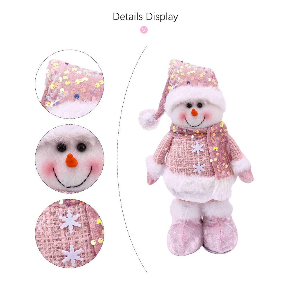 Santa Claus Snowman Elk Pink Sequin Telescopic Doll Merry Christmas Decorations Window Props Matching Supplies Ornaments
