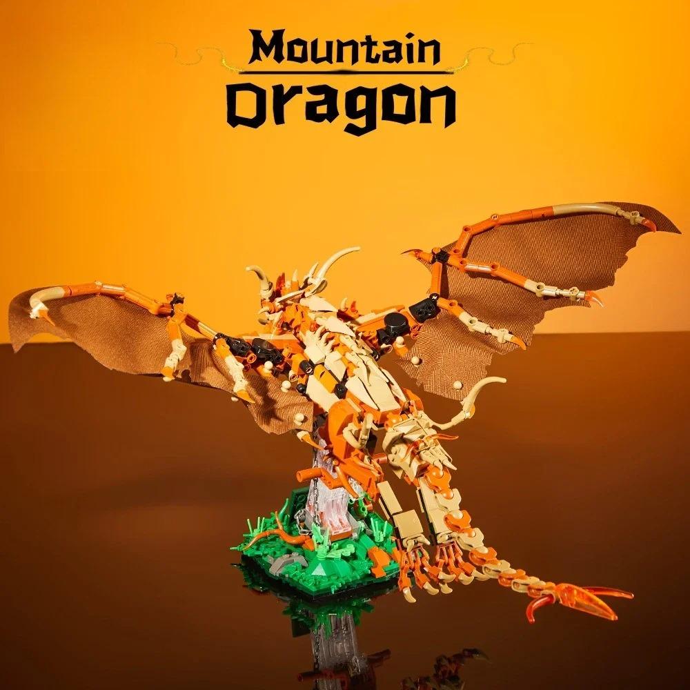 MOC Magic Animal Mountain Dragon 886PCS Building Blocks DIY Creative Magical Model Kit Toy Gift for Children