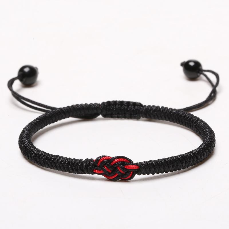 Red Black Woven Bracelet China Vajra Knot Wristbands Fashion Adjustable Couple Bangles For Men Women Lucky Jewelry Gift