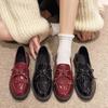 Fashion Womens Shoes Patent Leather Women Loafers British Tassel Casual Female Flat Shoes Bowknot Comfortable Small Leather Shoes