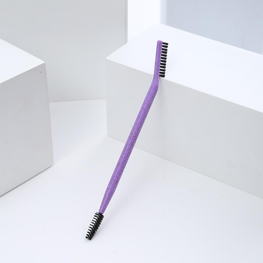 Portable Dual-Head Eyebrow & Eyelash Brush: Comb & Curl with One Tool for Effortless Beauty.