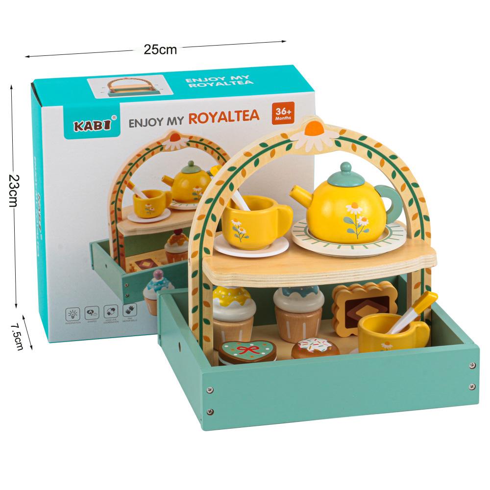 Toys Accessories Wooden Ice Cream Montessori Toddler Kitchen Pretend Play Food Coffee Maker Toy Set for Gifts Ages 3+ Children
