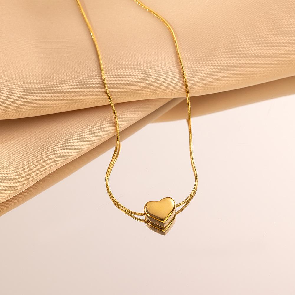 Titanium Steel Love Necklace Light Luxury Simple Accessories Fashionable Temperament Clavicle Chain