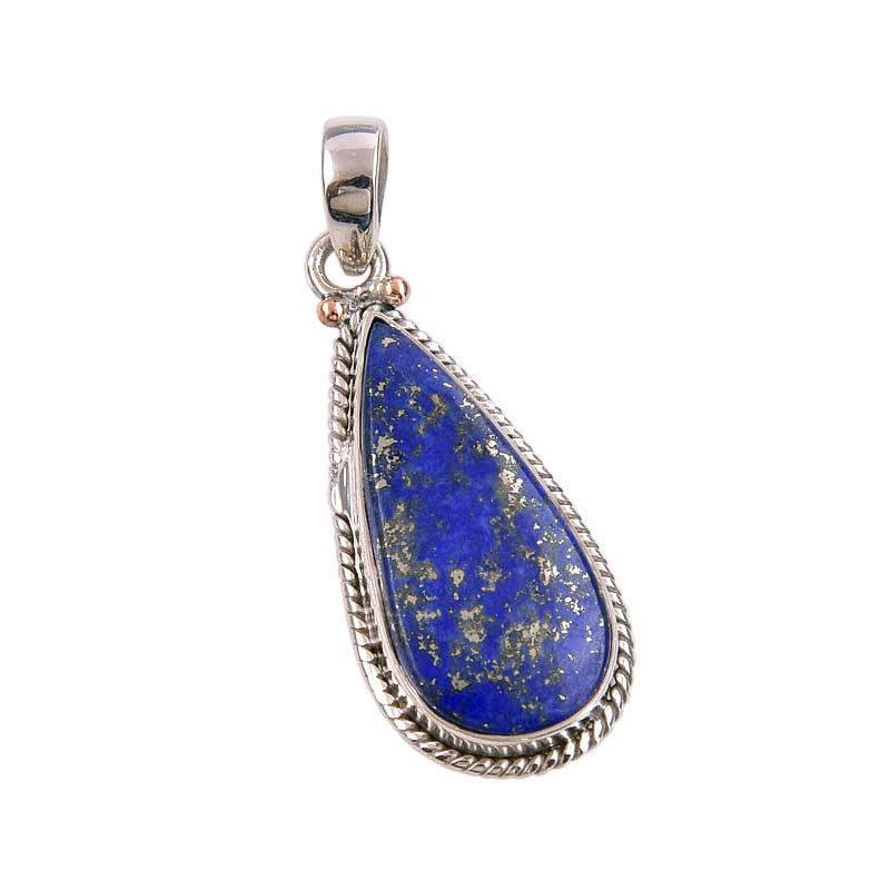 Natural Lapis Lazuli Gemstone 925 Solid Sterling Silver Gift Pendant 1.50" B8d62