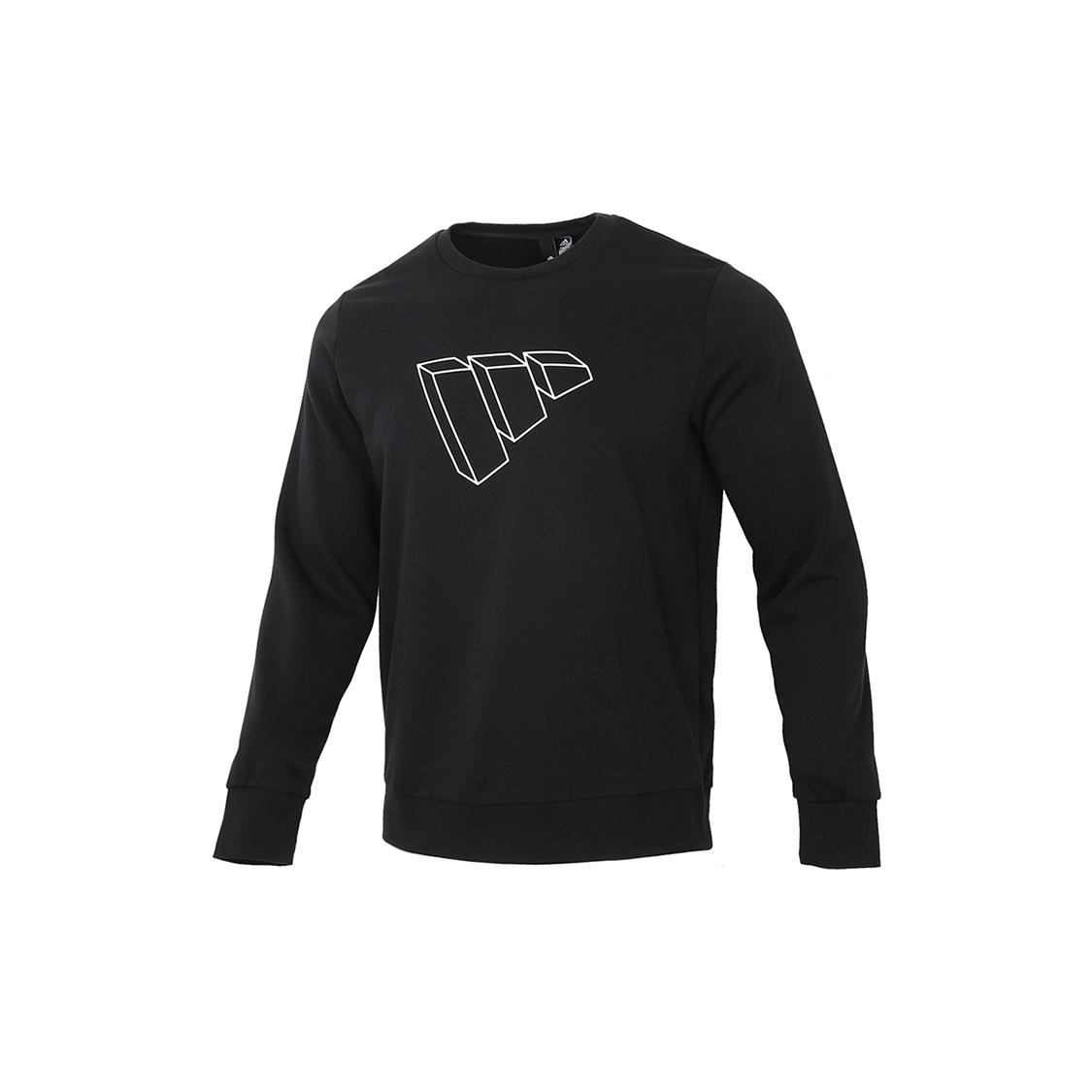 adidas Fi Swt Ft Bos Logo Printing Sports Round Neck Pullover Black Men s GP0987 S