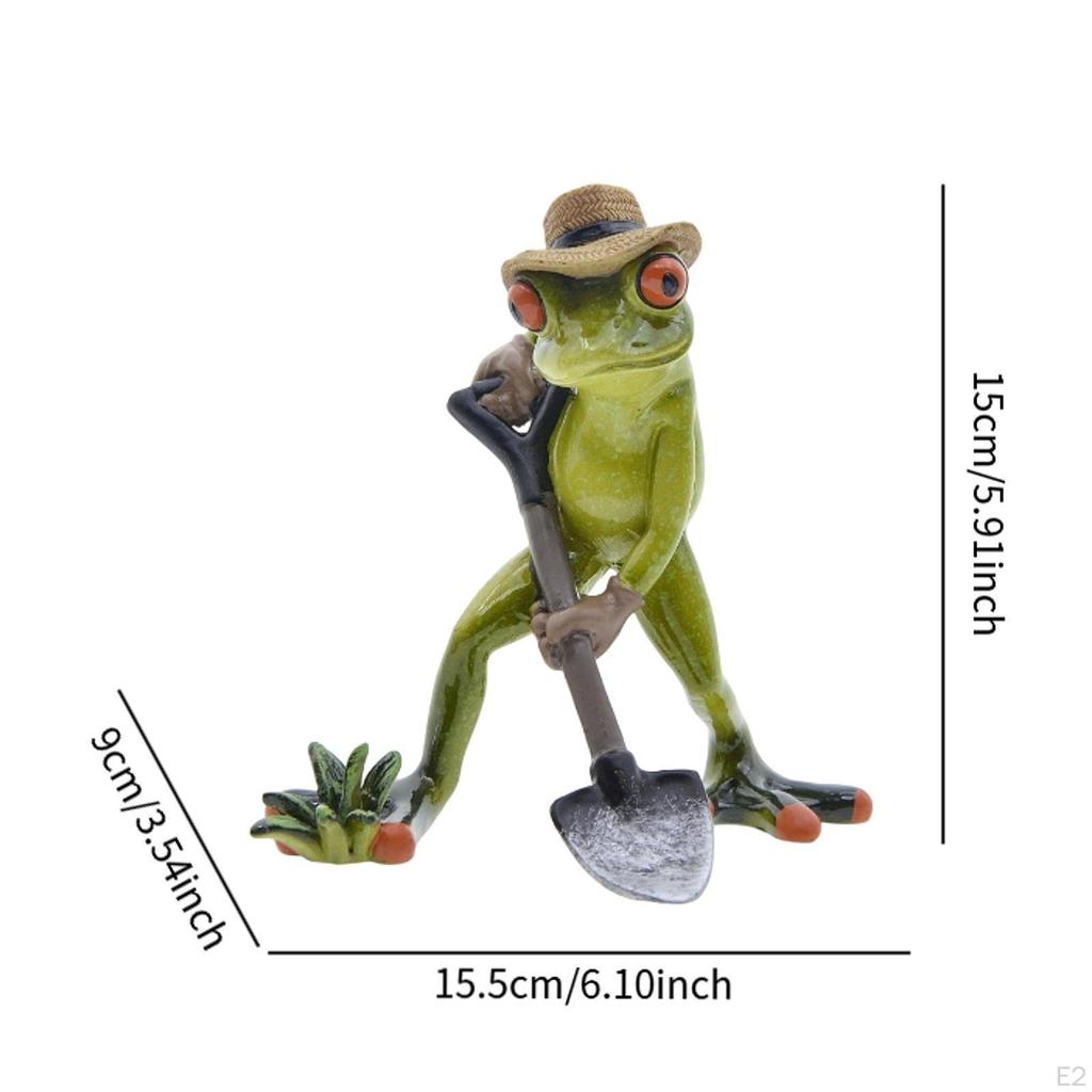 Frog Figurine Resin Art Piece Collectible Decor for Indoor