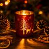 Christmas Candle Holder with Red and Green Plated for Holiday Home Decor