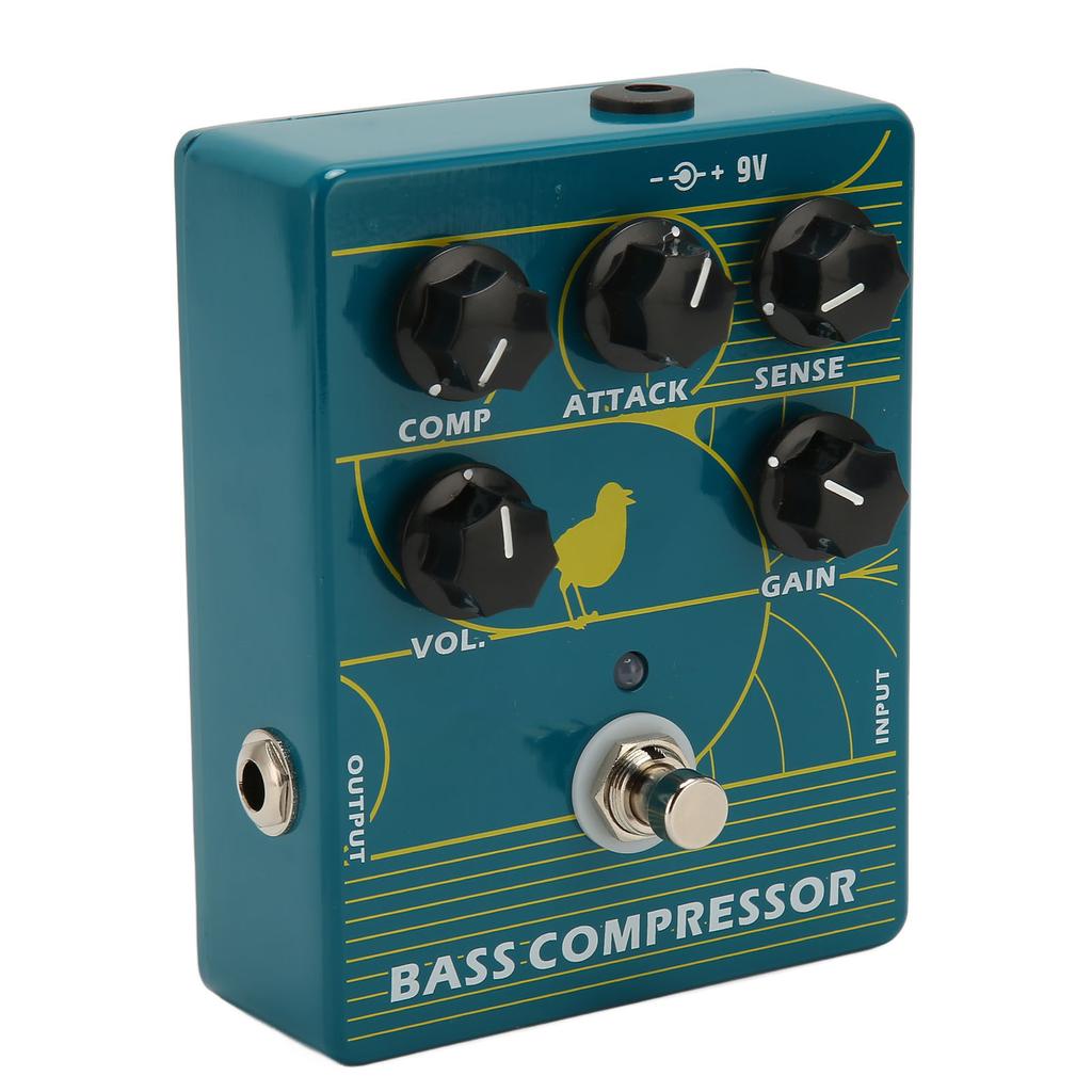 Bass Guitar Pedal Aluminium Alloy 1/4in Monophonic Input Output Bass Compression Pedal for Musician
