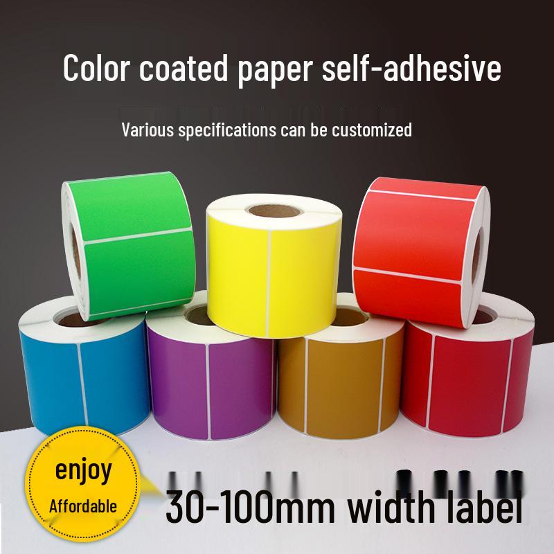 Colorful Self-Adhesive Label Paper Stickers (32-100) in Red, Yellow, Blue, Green, and Purple
