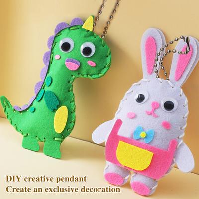 Yousheng 6Pcs/Set Kids Sewing Kit with Thread Needle Fill Cotton Bead Chain Plastic Eyes Handmade Plushie DIY Stuffed Animal Craft Sewing Kit Toddlers