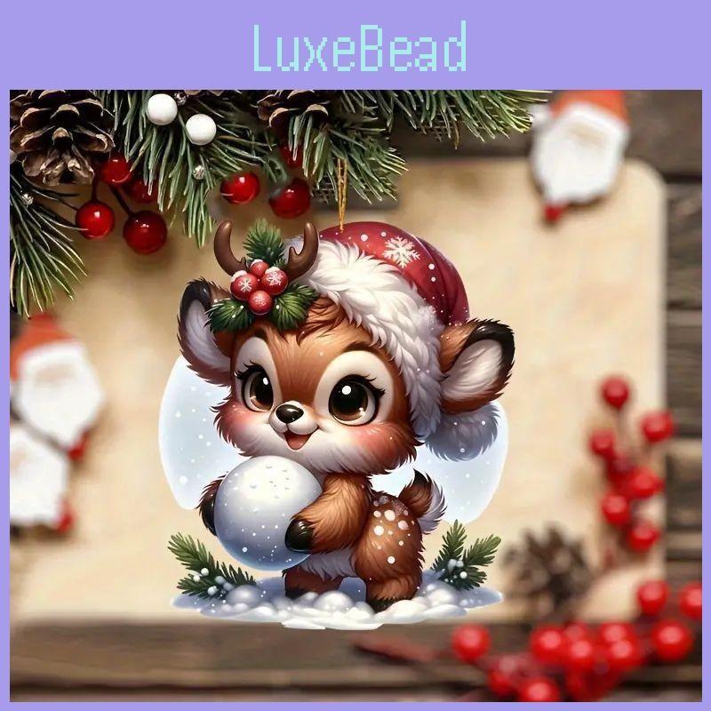 Pendant Reindeer Christmas With Acrylic Flat Surface For Car And Tree Decor