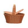 Large Retro Flip-Top Wicker Picnic Basket - Ideal for Outdoor Shopping and Storage of Fruits and Vegetables