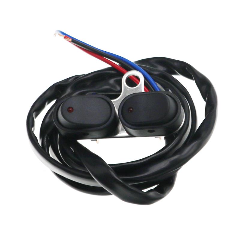 LMoDri Large Displacement Motorcycle Scooter Stainless Steel Bracket Self Locking Switch with Red Indicator Light