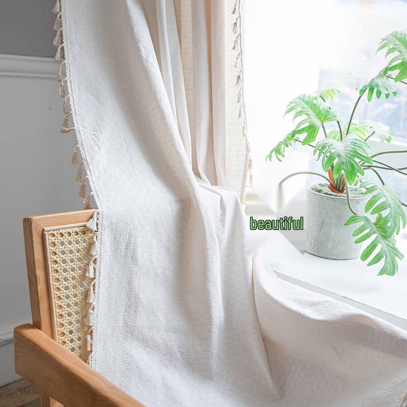 Jingga Lattice Semi-Sheer Bay Window Curtain