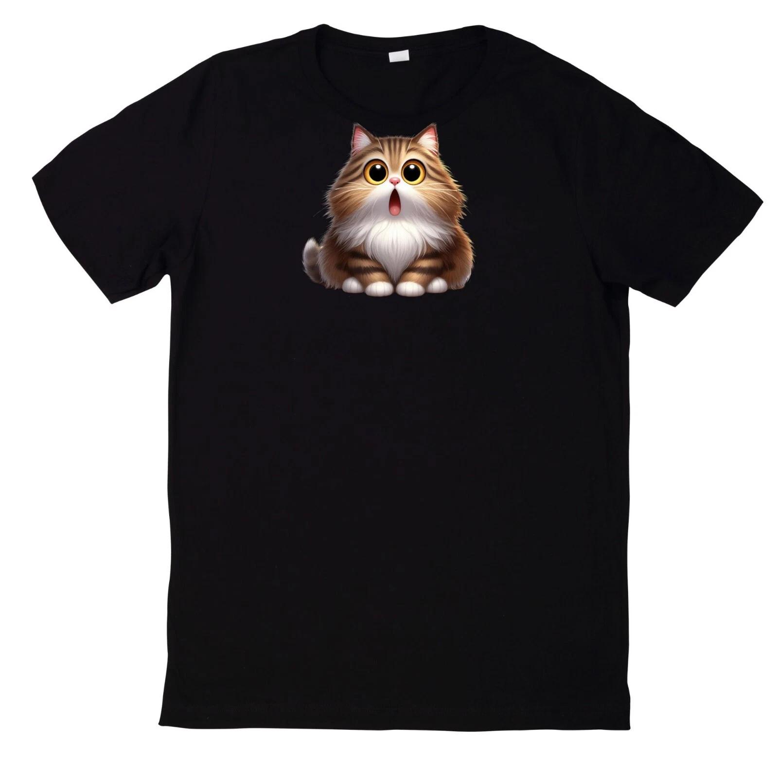 T-Shirt Lustige überraschte Katzen Motiv Baumwolle XXL