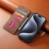 Flip Leather Wallet Case for IPhone 17 Air 16 15 Pro Max 14 Plus 13 12 16E for Magsafe Detachable Card Slot Holder Cover LMW-03