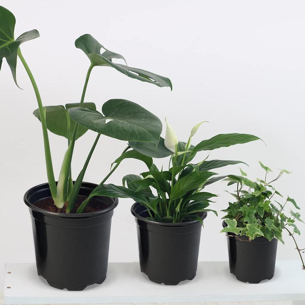 100pcs Seedling Pots With Drainage Holes 4inch Flower Pots ABS Nursery Pots Grow Container For Transplanting Cuttings Seedlings