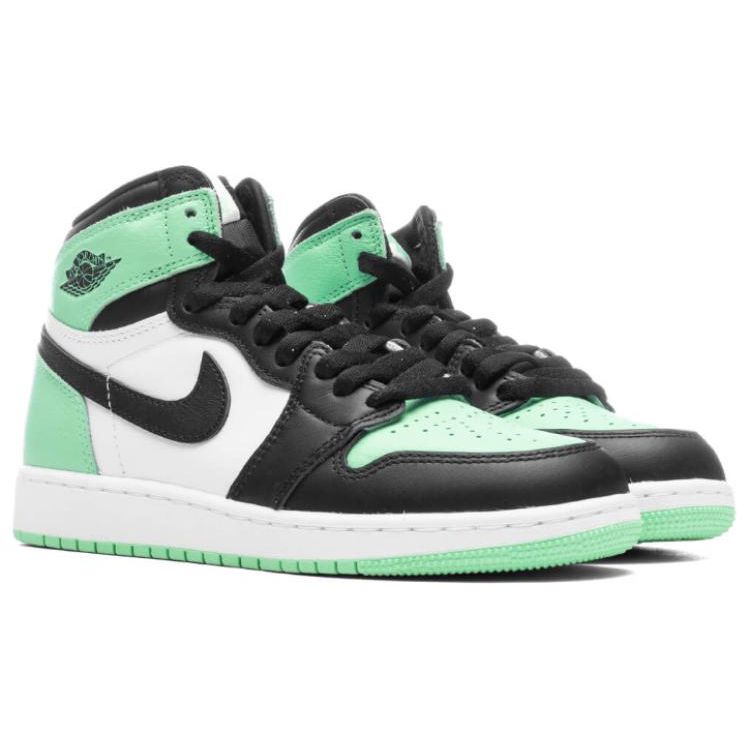 Tênis Infantil Air Jordan 1 Retro High OG GS Green Glow Branco Preto FD1437-130