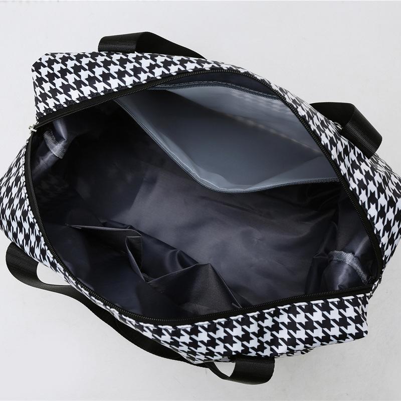 New extended travel bag women's shoulder large-capacity wet and dry separation yoga fitness bag plaid cover tie rod duffel bag