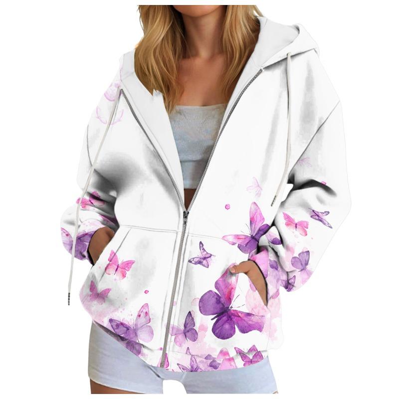 Felpa con cappuccio e zip da donna