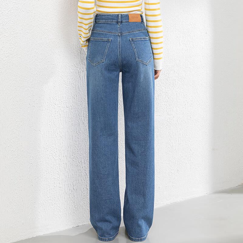 Fanzhen Women's High-Waist Loose Straight Wide-Leg Jeans