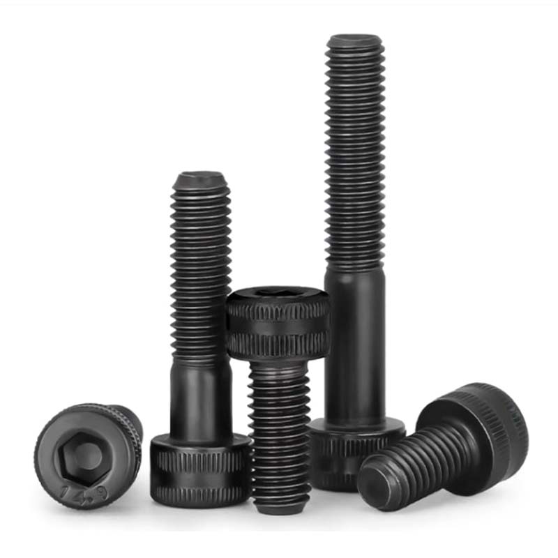 1-5 szt. Czarne Śruby Przedłużające Klasa 14.9 Stal Stopowa Wysokowytrzymała M6 M8 M10 M12 M14 M16 Gniazdo Sześciokątne Główka Cylindryczna Śruba z Gniazdem Sześciokątnym