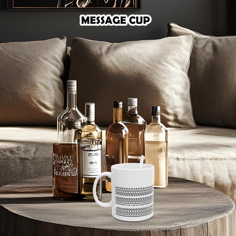 Cănă de cafea cu mesaj ascuns, cană sigură pentru microunde, veselă cu mâner ergonomic, soluție pentru băut apă, lapte, ceai, apartament, camping