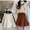 High-Waisted Slimming Corduroy A-Line Skirt for Girls - Stylish Autumn/Winter Umbrella Style, 2025