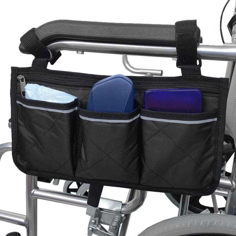 Tragbares Seitengeländer Mehrfachtaschen Aufbewahrungstasche Beutel mit Reflexstreifen(schwarz )