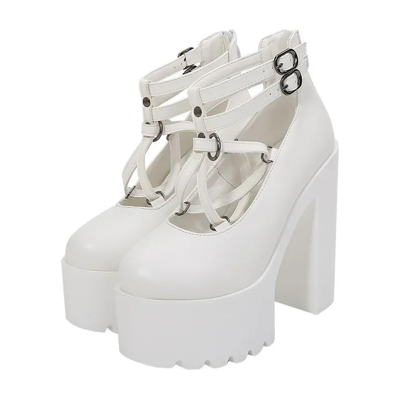 Fashion Model new single shoe 15CM women's high heels waterproof platform thick soled ankle boots 2025 fashion women's shoes thick heels