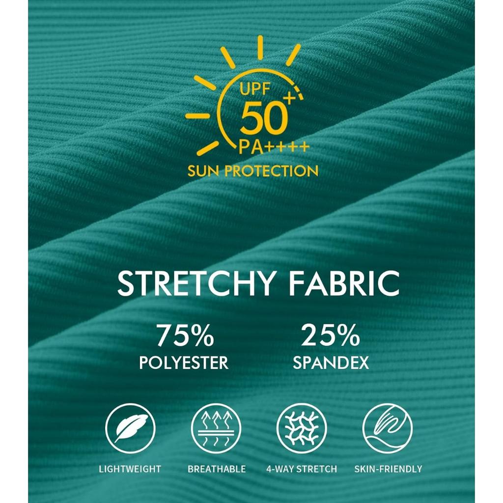 CHARMLEAKS Jednoczęściowe kostiumy kąpielowe damskie, kostiumy kąpielowe z prążkowanymi wykończeniami, kostiumy kąpielowe z wykończeniem w kształcie muszli, kostiumy kąpielowe z guzikami