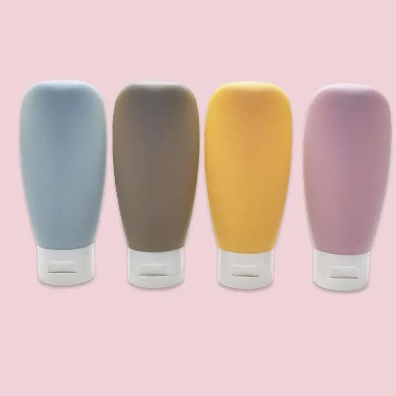 4Pcs 60ml Travel Botttle Refillable Bottles Soft Lotion Shampoo Bottle Empty Cosmetic Containers PP Squeeze Tube Makeup Tools