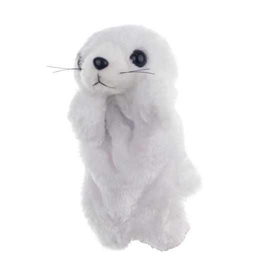 

26см Кукла-марионетка животное Мягкая Приятная на ощупь Милые Плюшевые игрушки Тренировка гибкости Интерактивная игрушка Кукла морской лев из мультфильма Рука M белый