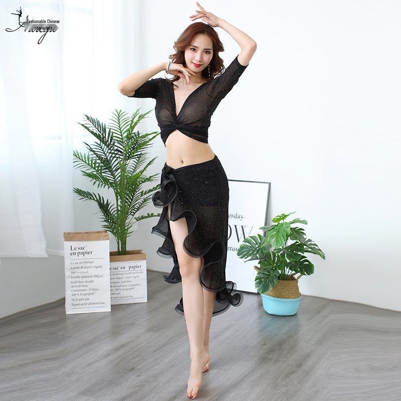 Huayu Belly Dance Practice Set: Hip Scarf Skirt for Women - Spring/Summer